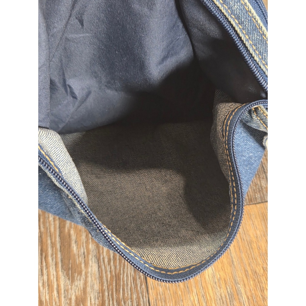 Vintage Blue Denim Crossbody Bag Y2K Messenger Utility Shoulder Bag Multi-Pocket - Picture 4 of 5